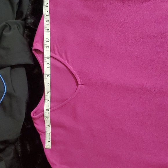 GIBSON Womens Fuchsia V-Neck Drop Shoulder Pullover Sweater-Hi-Lo Hem-EUC-Sz PXS - Picture 13 of 15